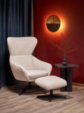 Sessel Fredy mit Fußstütze – hellbeige