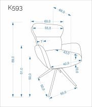 Halmar - Esszimmerstuhl K593 – hellbeige