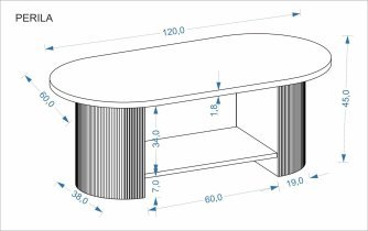 Halmar - Couchtisch Perila – Walnuss