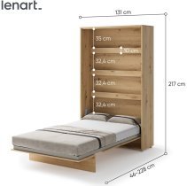 Bed Concept - Kleiderschrankbett Lenart - Bed Concept 02 - 120x200 cm - Artisan Eiche