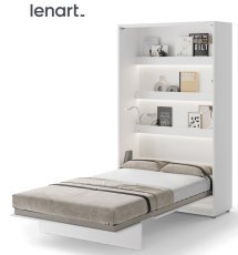 Kleiderschrankbett Lenart - Bed Concept 02 - 120x200 cm - Weiß Hochglanz