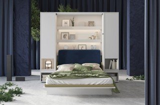 Bed Concept - Gepolstertes Kopfteil BC-16 für Schrankbett BC-01 - blau