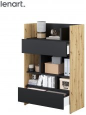 Regalschrank BC-26 - Artisan Eiche/Schwarz