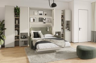 Bed Concept - Kleiderschrankbett Lenart - Bed Concept 02 - 120x200 cm - Kaschmir