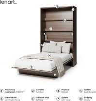Bed Concept - Schrankbett Bed Concept BC-02 – 120x200 cm – Eiche Dunin