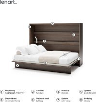 Bed Concept - Schrankbett Bed Concept BC-04 – 140x200 cm – Eiche Dunin