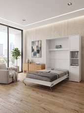 Schrankbett-Set Concept Pro CP-02 – 120 x 200 cm – Weiß + Schrank – Ausstellungsstück