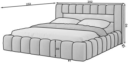 Eltap stock - Bett Lamica mit Holzrahmen – 180x200 cm – Monolith 85