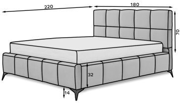 Eltap stock - Bett Mist – 160x200 cm – Nube 03