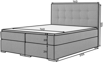 Eltap stock - Boxspringbett Inez – 160x200 cm – Sawana 05