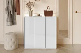 Kommode Easy EA-03 - weiß Hochglanz/Skandi Eiche
