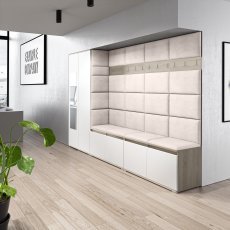 Komplet für den Flur mit Spiegel Emi 9 - Sonoma/Weiß