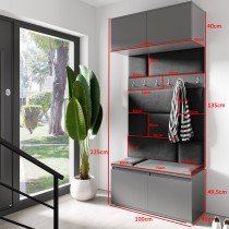 PKMebel - Set für den Eingangsbereich Emi 23 - grau (Graphit)