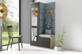 Set für den Flur mit Spiegel Emi 13 - Artisan Eiche/Schwarz