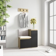Set für den Flur Emi 30 - Artisan Eiche/Schwarz