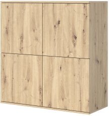 Kommode Logan 4D Kunststofffüße - Wildeiche