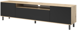 TV-Schrank Logan 180 cm Metallrundfüße - Artisan Eiche/Schwarz