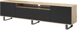 TV-Kommode Logan 200 cm Metallbeine - Artisan Eiche/Schwarz
