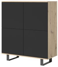 Kommode Logan 4D Metallfüße - Artisan Eiche/Schwarz
