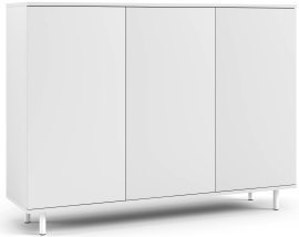 Kommode Logan 3D mit runden Metallbeinen - weiß