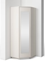 PKMebel - Eckkleiderschrank mit Spiegel Bianco