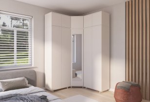 PKMebel - Modulare Eckgarderobe mit Spiegel Bianco 10