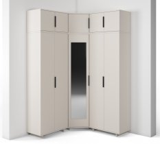 PKMebel - Modulare Eckgarderobe mit Spiegel Bianco 10