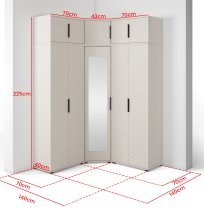 PKMebel - Modulare Eckgarderobe mit Spiegel Bianco 10