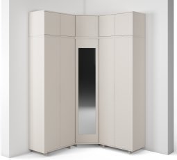 Modulare Eckgarderobe mit Spiegel Bianco 10