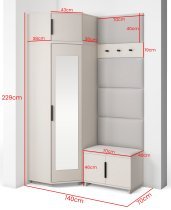 PKMebel - Garderobenset Bianco 18