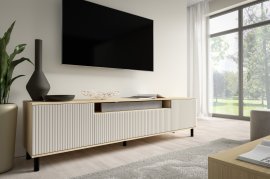 TV-Kommode Agnes mit Metallbeinen – Eiche Vincenza/Kaschmir