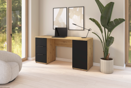 Schreibtisch Tivo – 160 cm – Eiche Artisan/Schwarz