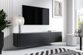 Hängendes TV-Board Trenza 220 cm – Schwarz