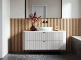 Waschtischunterschrank Lando 120 für Aufsatzwaschbecken – Kaschmir