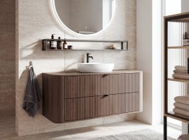 Wandschrank Lando 120 für Aufsatzwaschbecken – Nussbaum