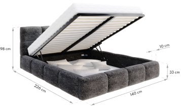 Betten FDM - Bett mit Hebefunktion Delicato – 120x200 cm