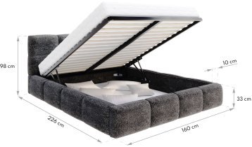 Betten FDM - Bett mit Hebefunktion Delicato – 140x200 cm