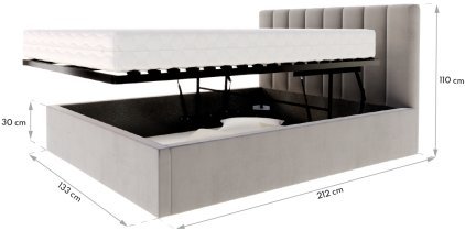 Betten FDM - Bett mit Hebemechanismus Justin – 120x200 cm