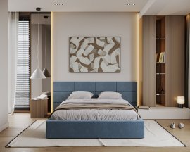 Bett mit zusätzlichem Stauraum Denver – 160x200 cm – dunkelblau