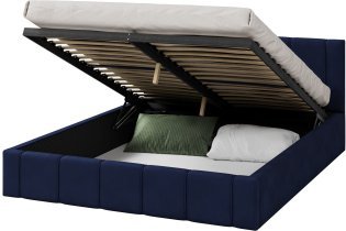 Betten FDM - Bett mit Hebefunktion und Bettkasten Florida – 180x200 cm – Paris Deep Blue
