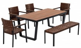 Gartengarnitur Texas mit festem Tisch