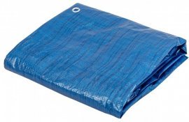 Standardplane 70G 5x6 m mit Stahlösen - blau