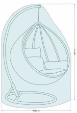 Abdeckung für Doppelsessel im Garten 230x200 cm