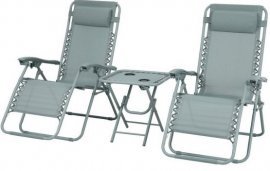 Set aus Gartenliegen Delux mit Tisch - grün