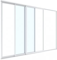 Glasschiebetür für Pergola Luxe, 3m - weiß