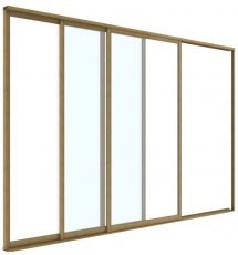 Glasschiebetür für Pergola Luxe, 4m - Holz