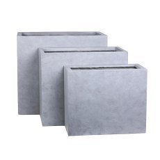 Set aus hohen Blumentöpfen Grau 1/3