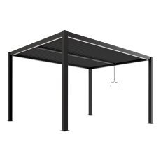 Pergola Luxe 4x4x2,5 m in Anthrazit mit LED-Beleuchtung