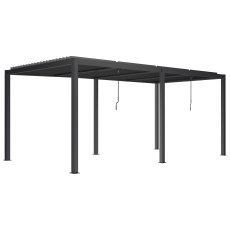 Pergola Luxe 5,8x4x2,5 m in Anthrazit mit LED-Beleuchtung