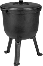Gusseiserner Kessel mit Deckel 10 l – schwarz